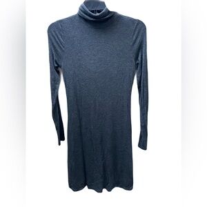 ❤️ GAP GREY TURTLENECK RIBBED SWEATER DRESS SIZE XS NEW